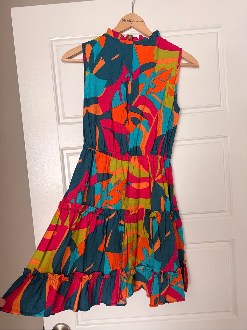 Cupshe Teal Multicolor Sleeveless Tiered Midi Dress - Picture 3 of 4